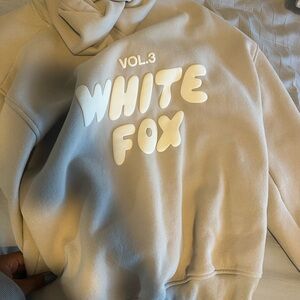 White Fox Cream Hoodie